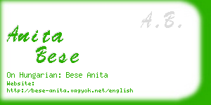 anita bese business card